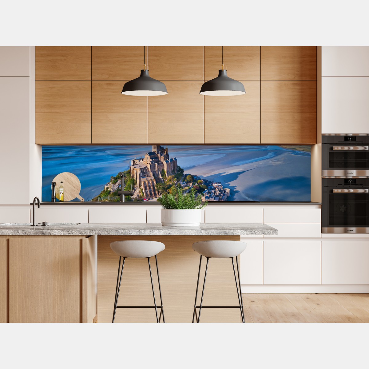 Naklejka repozycjonowalna Mont Saint-Michel widok z lotu ptaka – Wallissimo® Naklejka repozycjonowalna Mont Saint-Michel widok z lotu ptaka – Wallissimo®