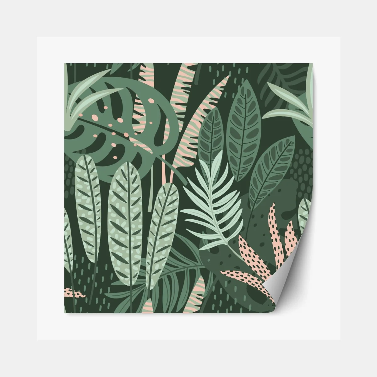 Naklejka repozycjonowalna tropikalny wzór liściowy – Wallissimo® Naklejka repozycjonowalna tropikalny wzór liściowy – Wallissimo®