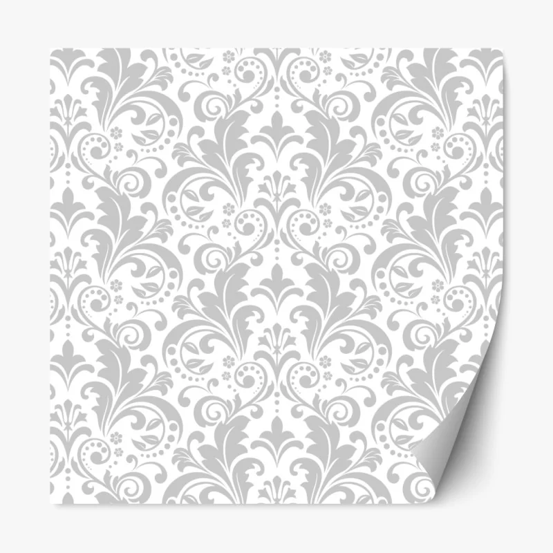 Naklejka repozycjonowalna elegancki szary wzór damasceński