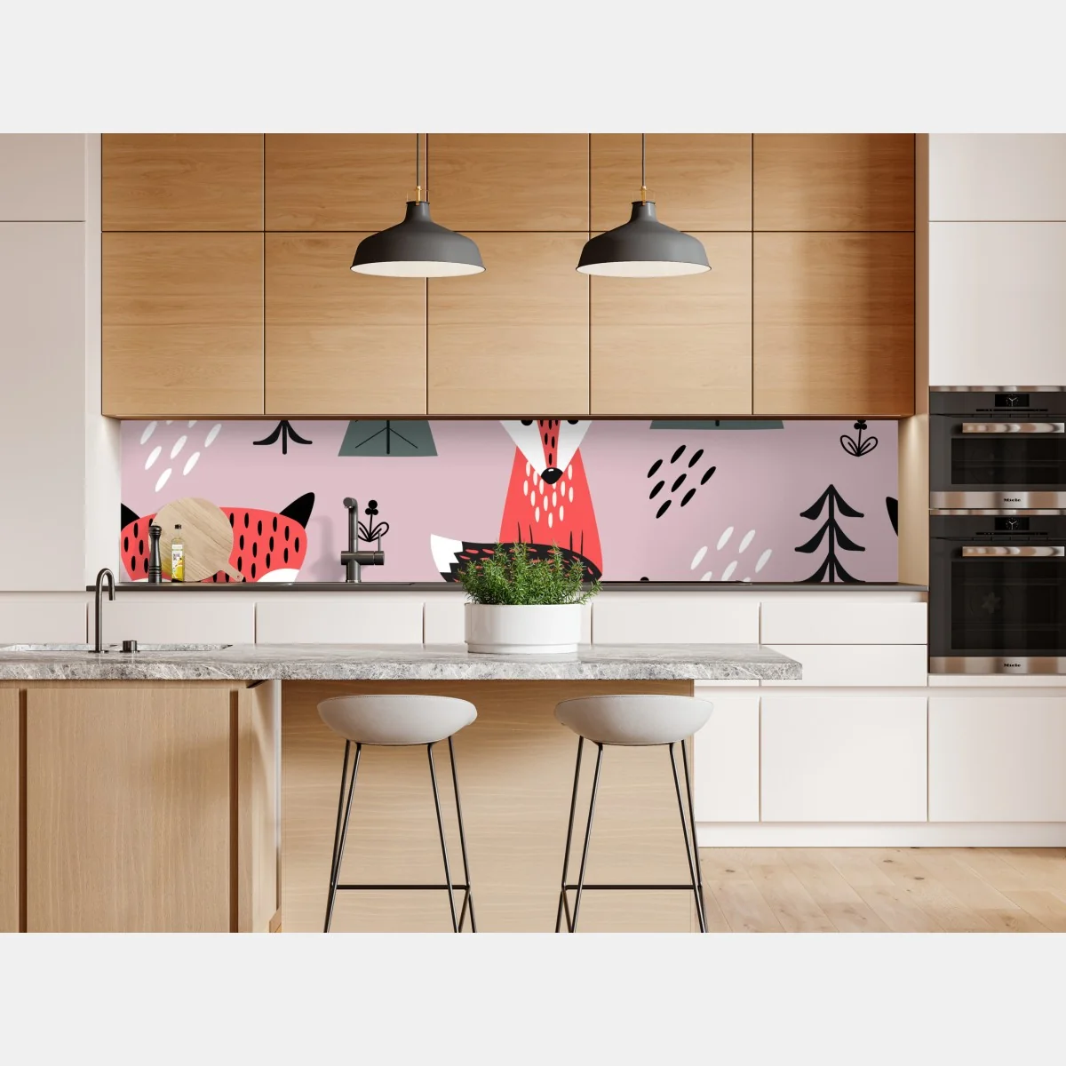 Naklejka repozycjonowalna zabawny wzór z lisami w lesie – Wallissimo® Naklejka repozycjonowalna zabawny wzór z lisami w lesie – Wallissimo®