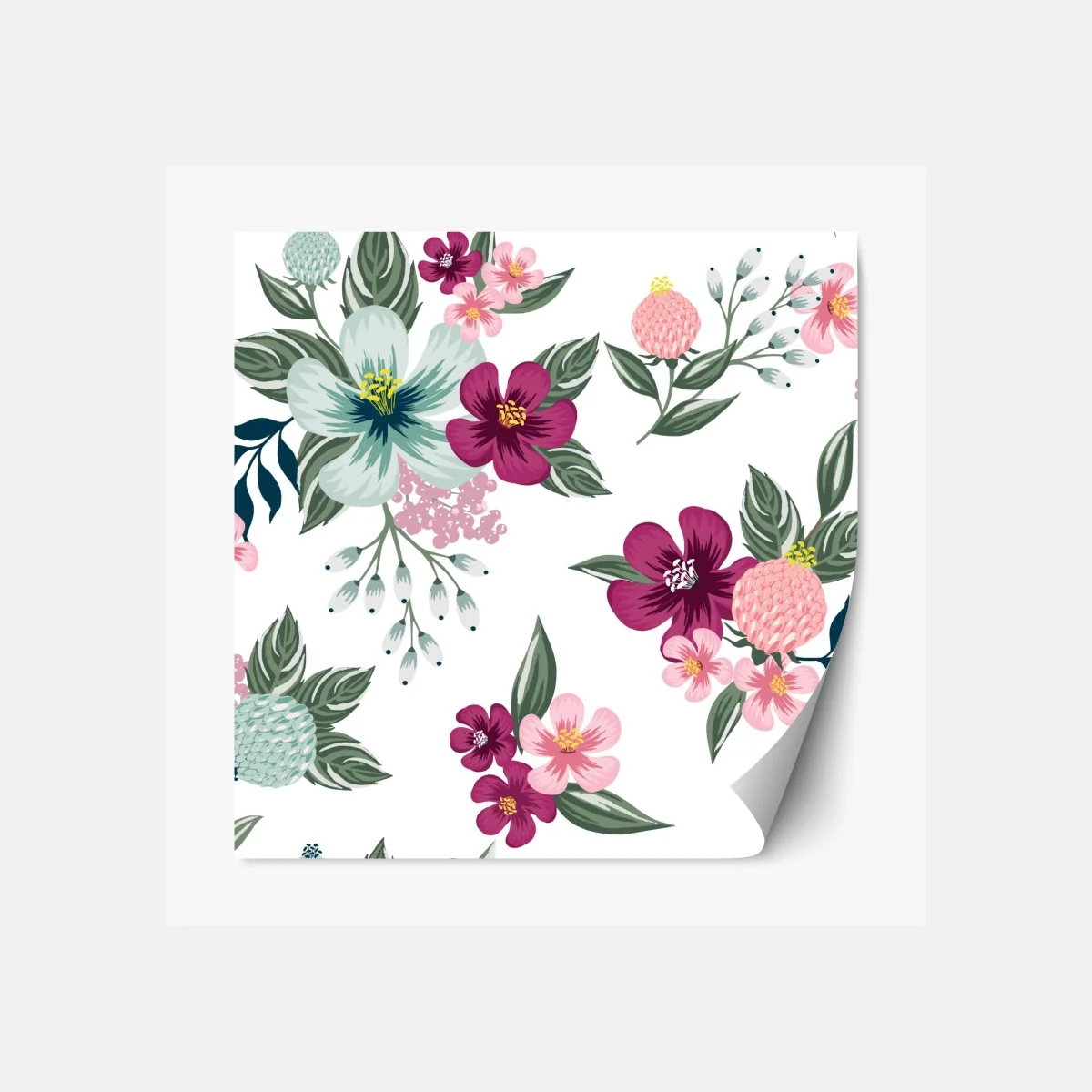 Naklejka repozycjonowalna pastelowy wzór kwiatowy – Wallissimo® Naklejka repozycjonowalna pastelowy wzór kwiatowy – Wallissimo®