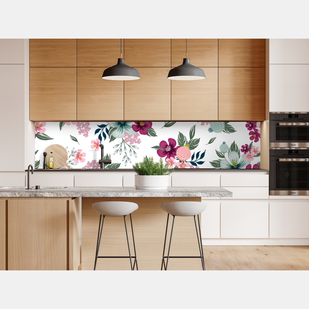 Naklejka repozycjonowalna pastelowy wzór kwiatowy – Wallissimo® Naklejka repozycjonowalna pastelowy wzór kwiatowy – Wallissimo®