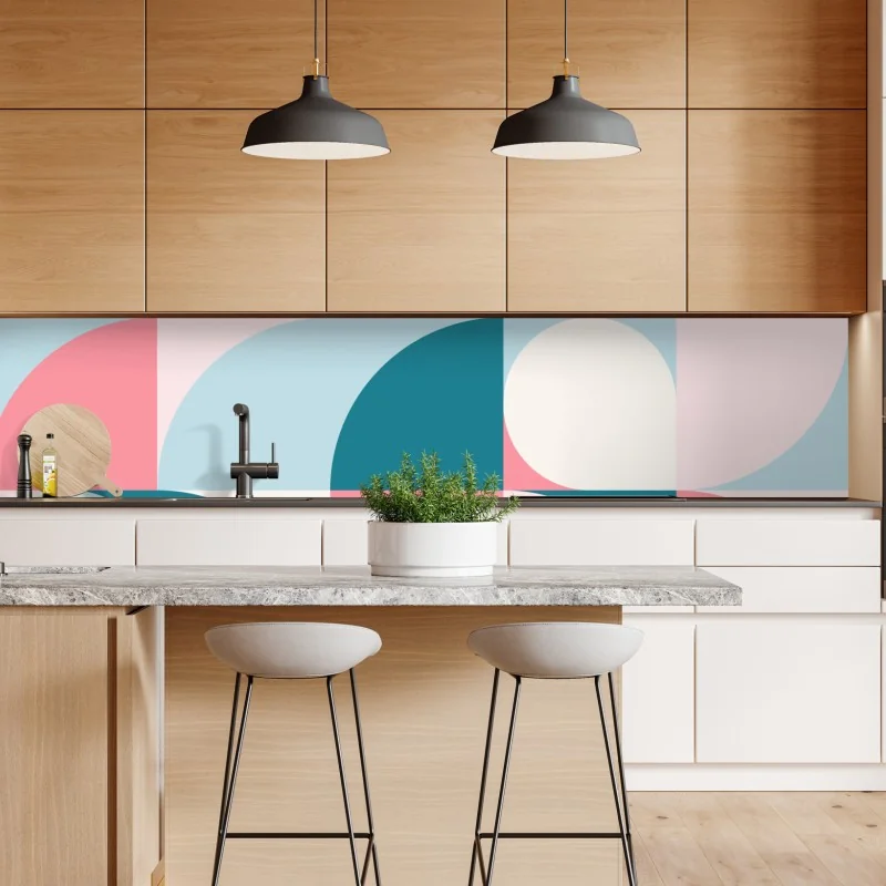 Naklejka repozycjonowalna żywy wzór hibiskusa w stylu retro – Wallissimo®