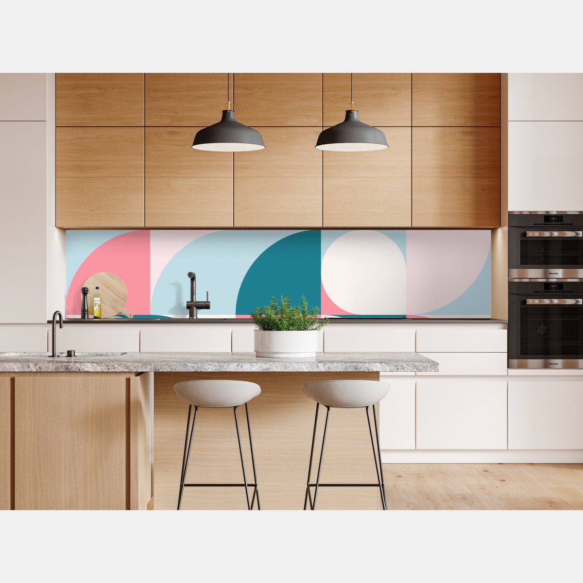 Naklejka repozycjonowalna pastelowa geometryczna mozaika – Wallissimo® Naklejka repozycjonowalna pastelowa geometryczna mozaika – Wallissimo®