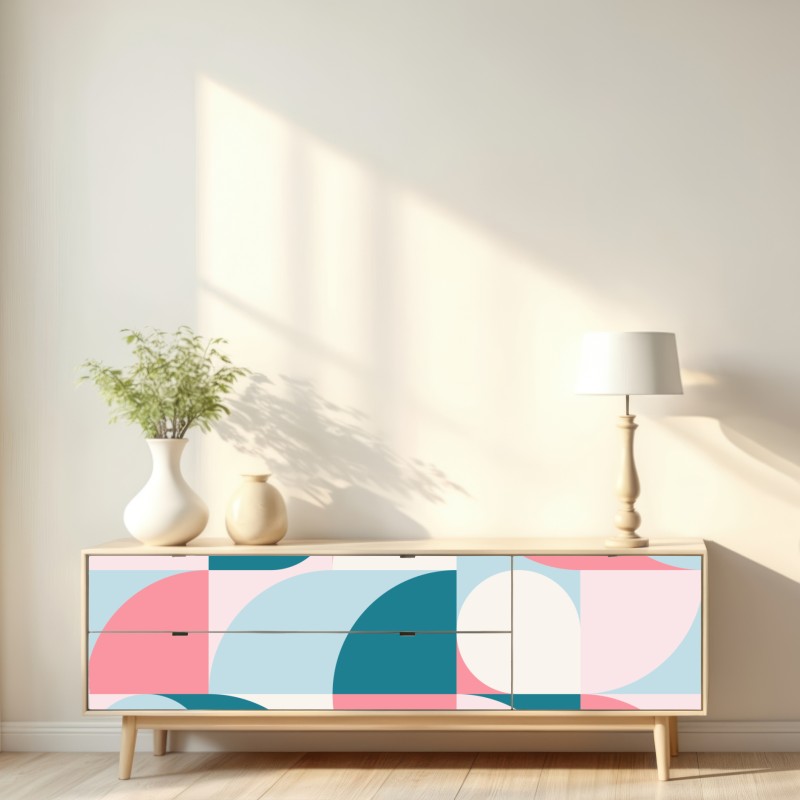 Naklejka repozycjonowalna pastelowa geometryczna mozaika – Wallissimo® Naklejka repozycjonowalna pastelowa geometryczna mozaika – Wallissimo®