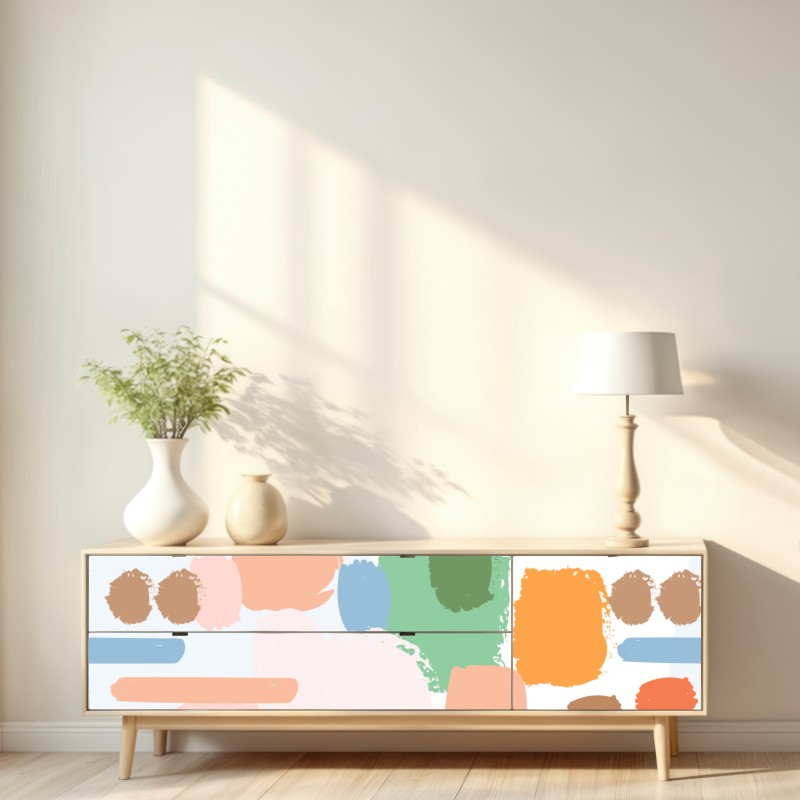 Naklejka repozycjonowalna pastelowy wzór pociągnięć pędzla – Wallissimo® Naklejka repozycjonowalna pastelowy wzór pociągnięć pędzla – Wallissimo®