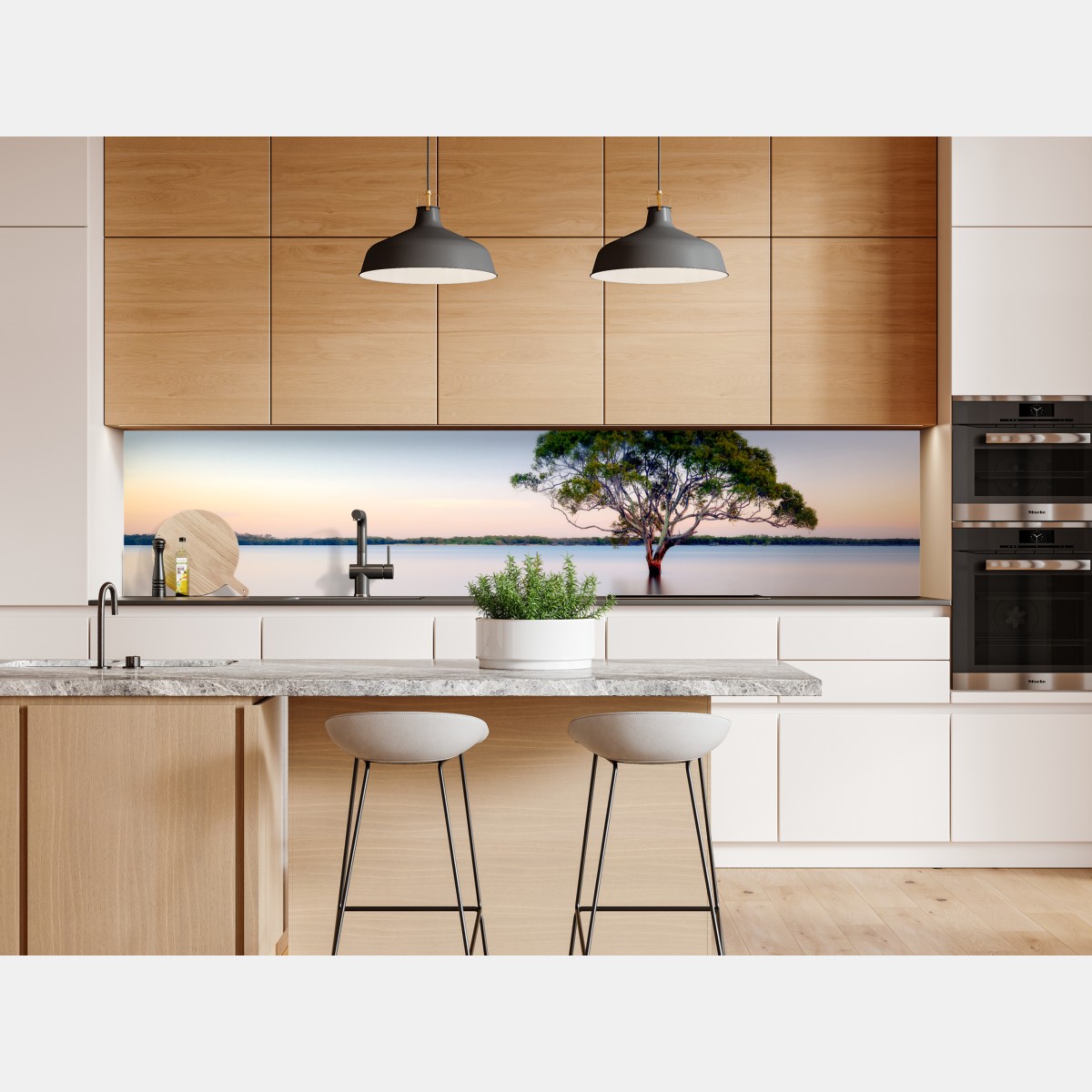 Naklejka repozycjonowalna samotne drzewo nad spokojnym jeziorem – Wallissimo® Naklejka repozycjonowalna samotne drzewo nad spokojnym jeziorem – Wallissimo®