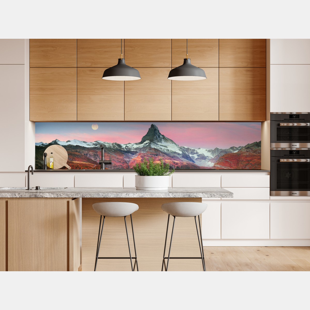 Naklejka repozycjonowalna jesienna panorama Matterhornu przy zachodzie słońca – Wallissimo® Naklejka repozycjonowalna jesienna panorama Matterhornu przy zachodzie słońca – Wallissimo®