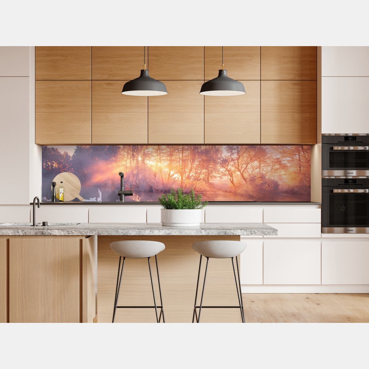 Naklejka repozycjonowalna zimowy wschód słońca nad zamarzniętą rzeką – Wallissimo® Naklejka repozycjonowalna zimowy wschód słońca nad zamarzniętą rzeką – Wallissimo®