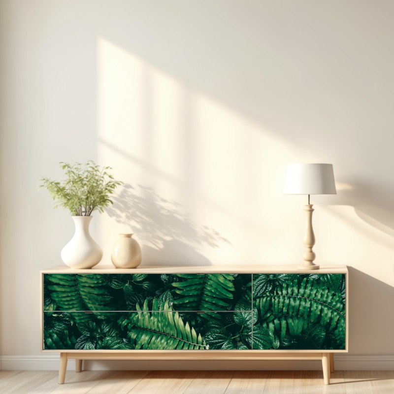 Naklejka repozycjonowalna bujne tropikalne liście – Wallissimo® Naklejka repozycjonowalna bujne tropikalne liście – Wallissimo®