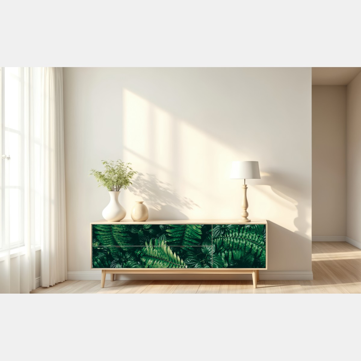 Naklejka repozycjonowalna bujne tropikalne liście – Wallissimo® Naklejka repozycjonowalna bujne tropikalne liście – Wallissimo®