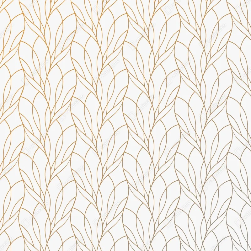 Naklejka repozycjonowalna złoty wzór liści na białym tle – Wallissimo® Naklejka repozycjonowalna złoty wzór liści na białym tle – Wallissimo®