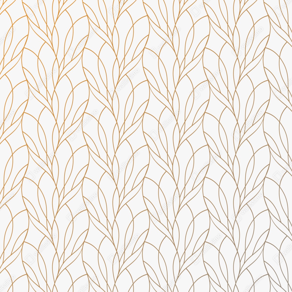 Naklejka repozycjonowalna złoty wzór liści na białym tle – Wallissimo® Naklejka repozycjonowalna złoty wzór liści na białym tle – Wallissimo®