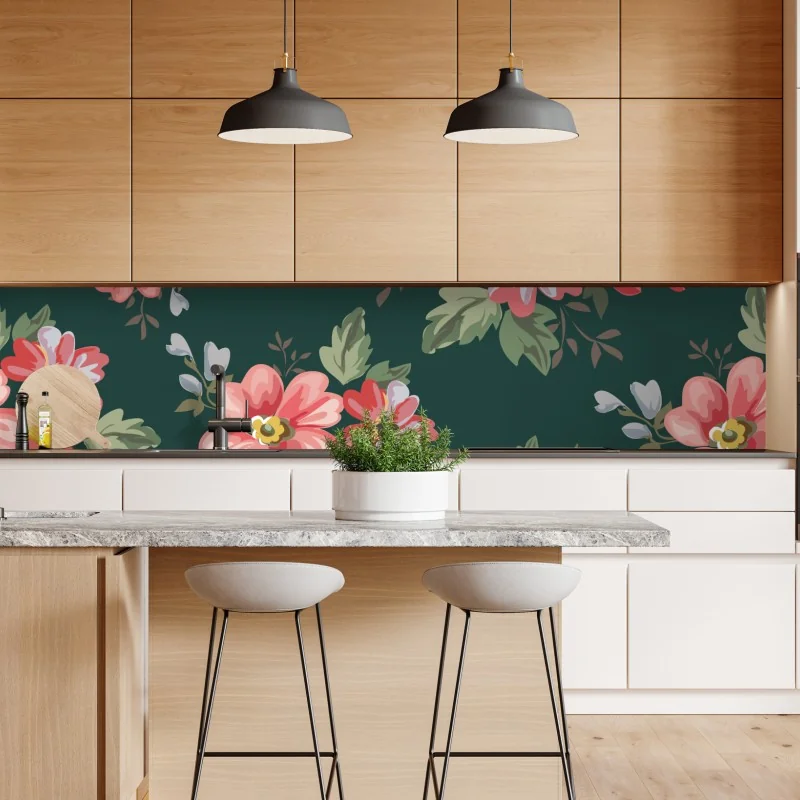 Naklejka repozycjonowalna złote liście w stylu line art – Wallissimo®