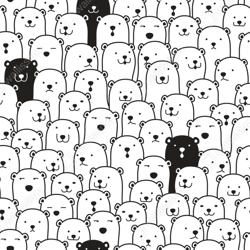 Naklejka repozycjonowalna uroczy wzór z misiami – Wallissimo® Naklejka repozycjonowalna uroczy wzór z misiami – Wallissimo®