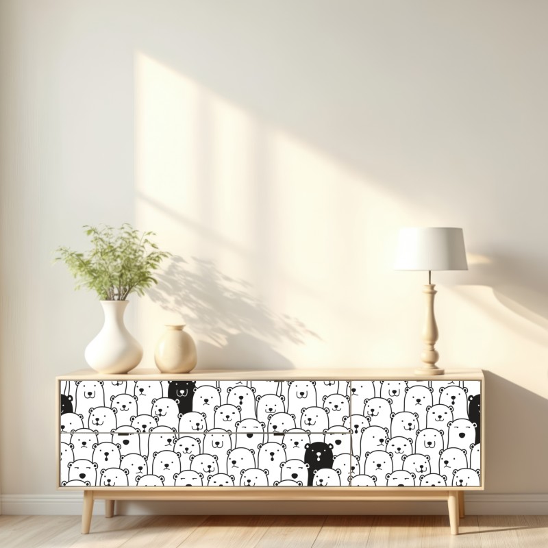 Naklejka repozycjonowalna uroczy wzór z misiami – Wallissimo® Naklejka repozycjonowalna uroczy wzór z misiami – Wallissimo®