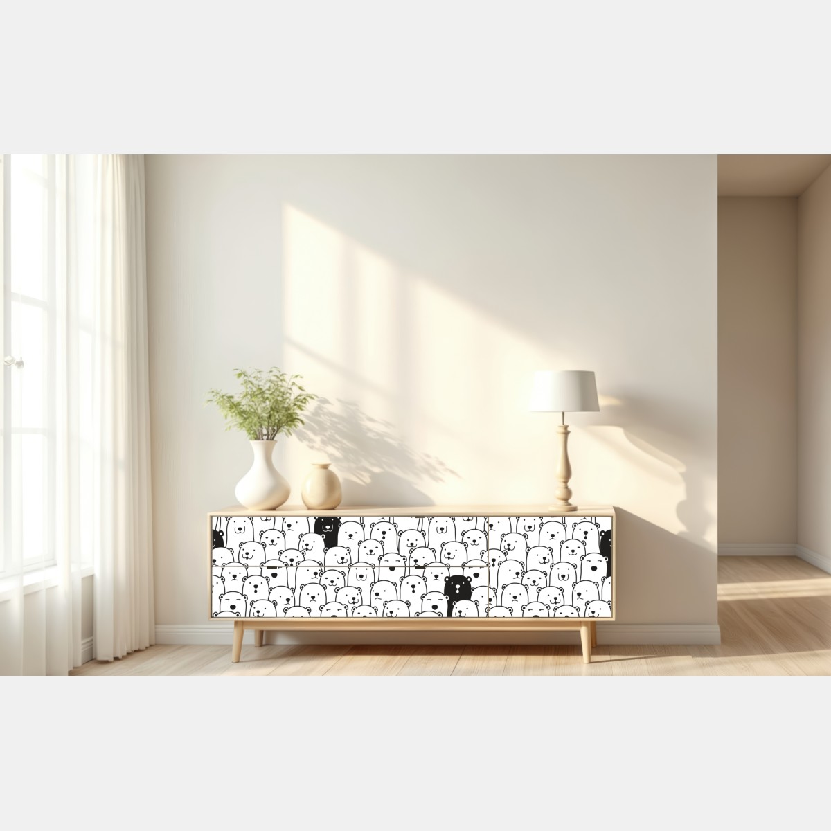 Naklejka repozycjonowalna uroczy wzór z misiami – Wallissimo® Naklejka repozycjonowalna uroczy wzór z misiami – Wallissimo®