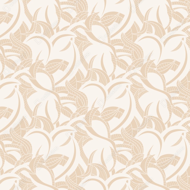 Naklejka repozycjonowalna beżowy liściasty wzór botaniczny – Wallissimo® Naklejka repozycjonowalna beżowy liściasty wzór botaniczny – Wallissimo®