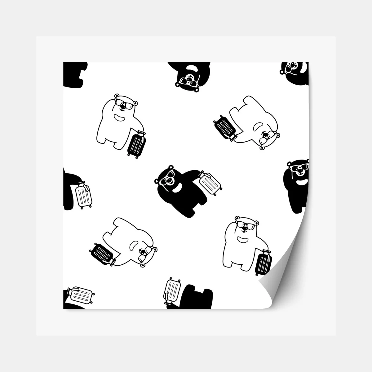 Naklejka repozycjonowalna wzór wędrujących misiów – Wallissimo® Naklejka repozycjonowalna wzór wędrujących misiów – Wallissimo®