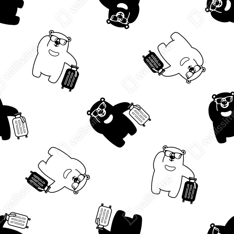 Naklejka repozycjonowalna wzór wędrujących misiów – Wallissimo® Naklejka repozycjonowalna wzór wędrujących misiów – Wallissimo®