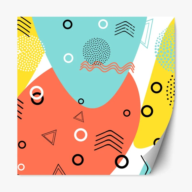 Naklejka repozycjonowalna radosny geometryczny wzór