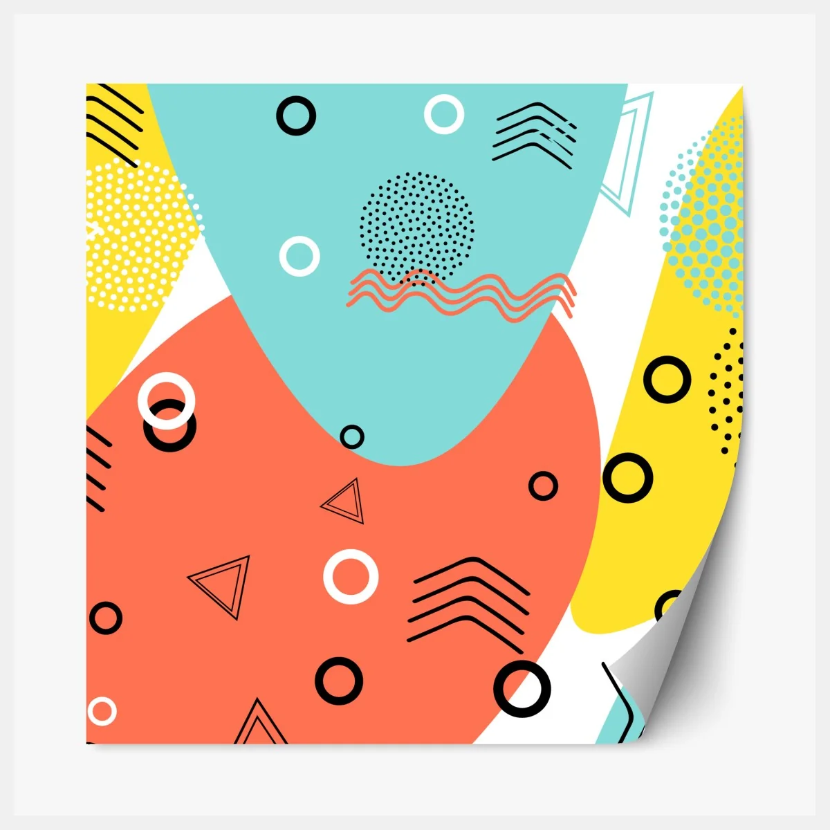 Naklejka repozycjonowalna radosny geometryczny wzór – Wallissimo® Naklejka repozycjonowalna radosny geometryczny wzór – Wallissimo®