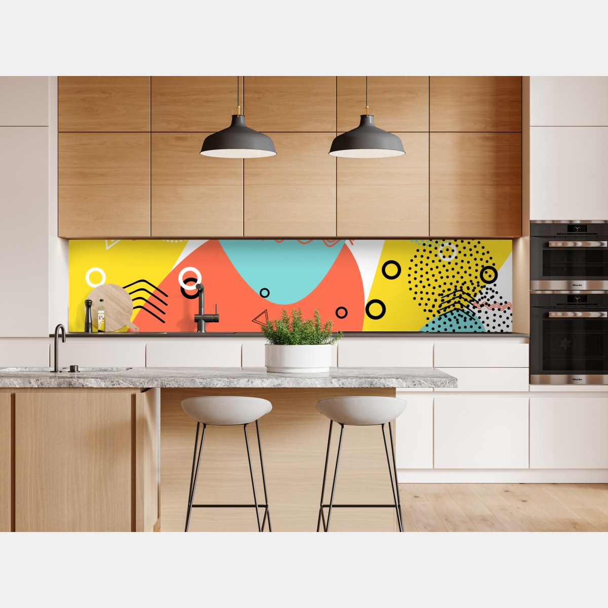 Naklejka repozycjonowalna radosny geometryczny wzór – Wallissimo® Naklejka repozycjonowalna radosny geometryczny wzór – Wallissimo®