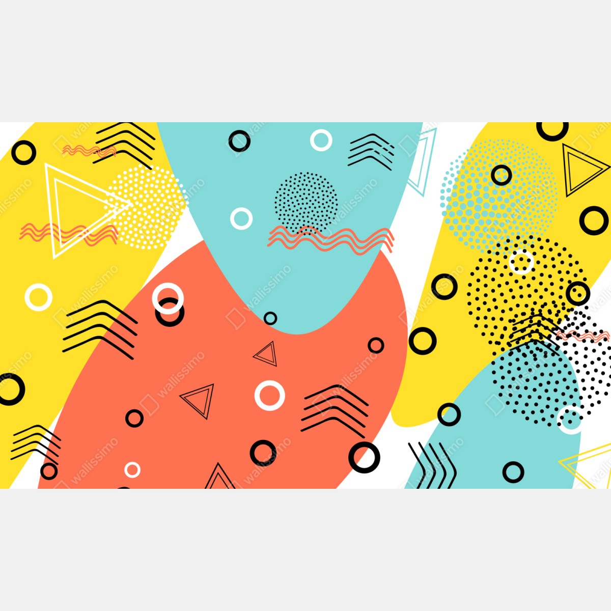 Naklejka repozycjonowalna radosny geometryczny wzór – Wallissimo® Naklejka repozycjonowalna radosny geometryczny wzór – Wallissimo®