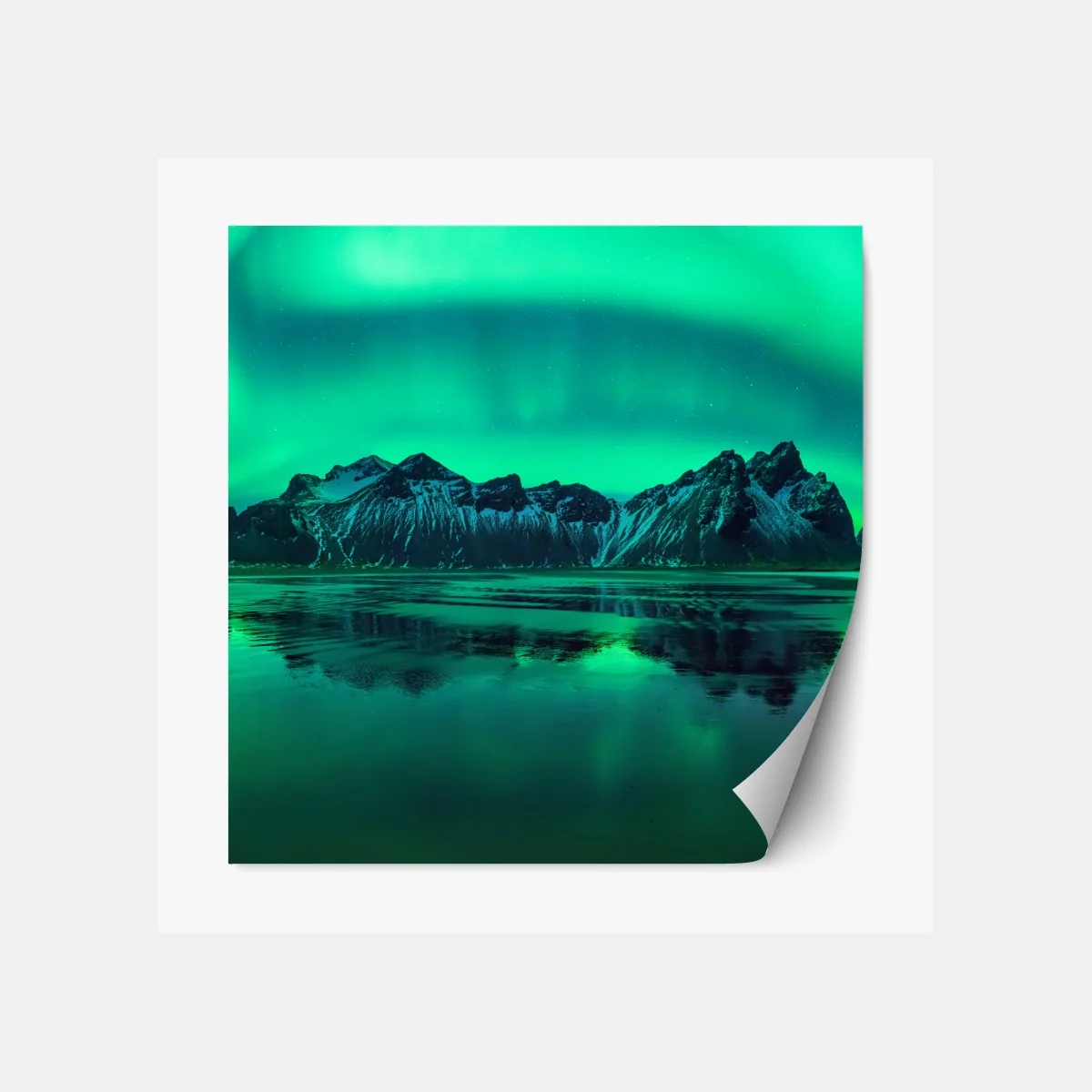 Naklejka repozycjonowalna zorza nad Vestrahornem, Stokksnes – Wallissimo® Naklejka repozycjonowalna zorza nad Vestrahornem, Stokksnes – Wallissimo®