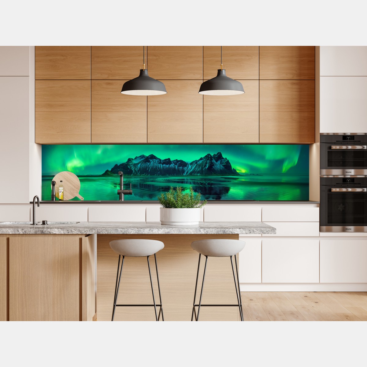 Naklejka repozycjonowalna zorza nad Vestrahornem, Stokksnes – Wallissimo® Naklejka repozycjonowalna zorza nad Vestrahornem, Stokksnes – Wallissimo®