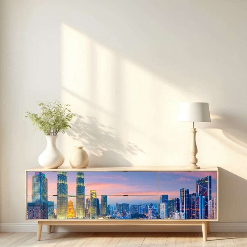 Naklejka repozycjonowalna Kuala Lumpur panorama miasta o zmierzchu – Wallissimo® Naklejka repozycjonowalna Kuala Lumpur panorama miasta o zmierzchu – Wallissimo®