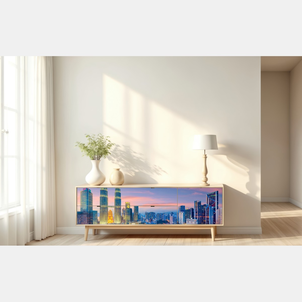 Naklejka repozycjonowalna Kuala Lumpur panorama miasta o zmierzchu – Wallissimo® Naklejka repozycjonowalna Kuala Lumpur panorama miasta o zmierzchu – Wallissimo®