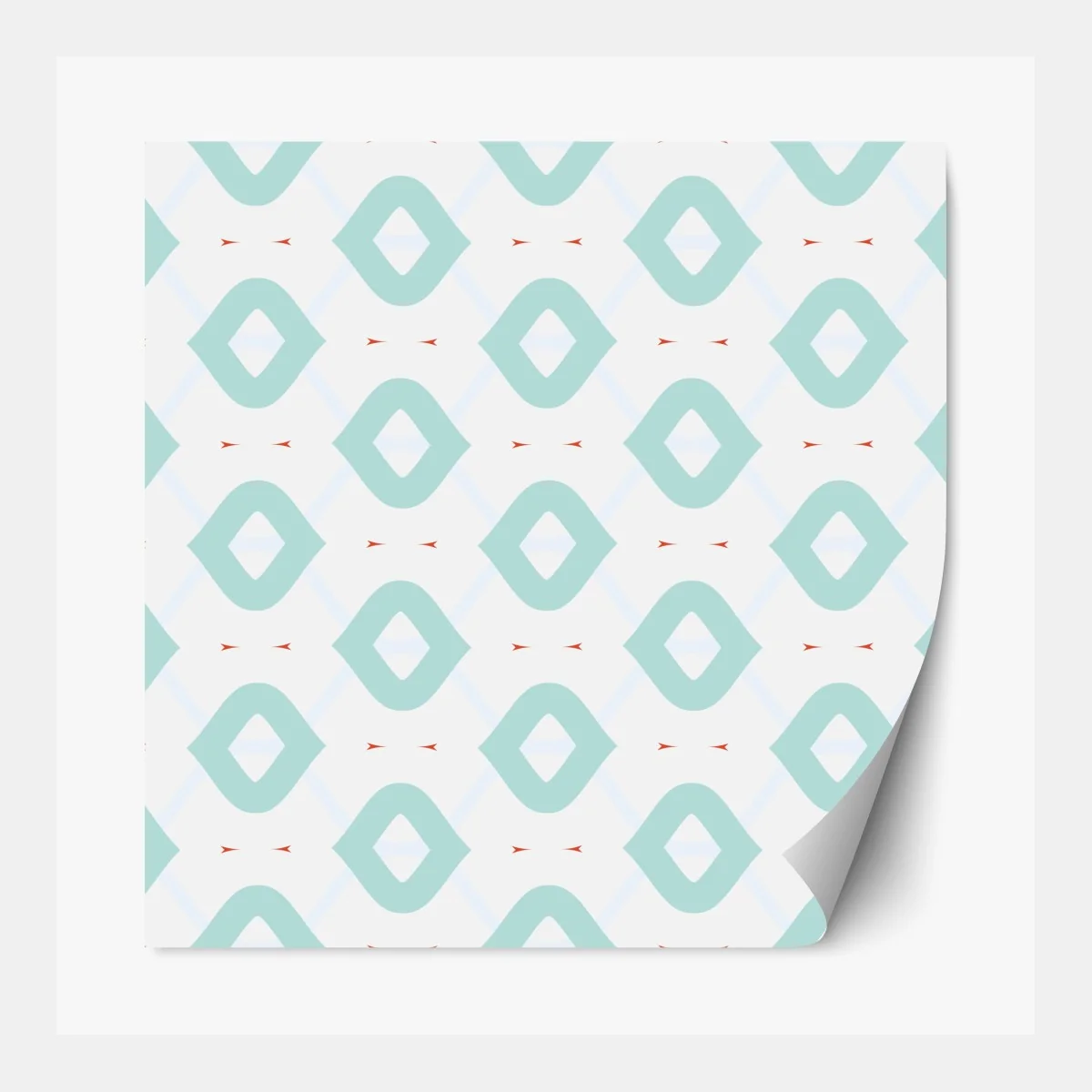 Naklejka repozycjonowalna turkusowy geometryczny wzór rombów – Wallissimo® Naklejka repozycjonowalna turkusowy geometryczny wzór rombów – Wallissimo®