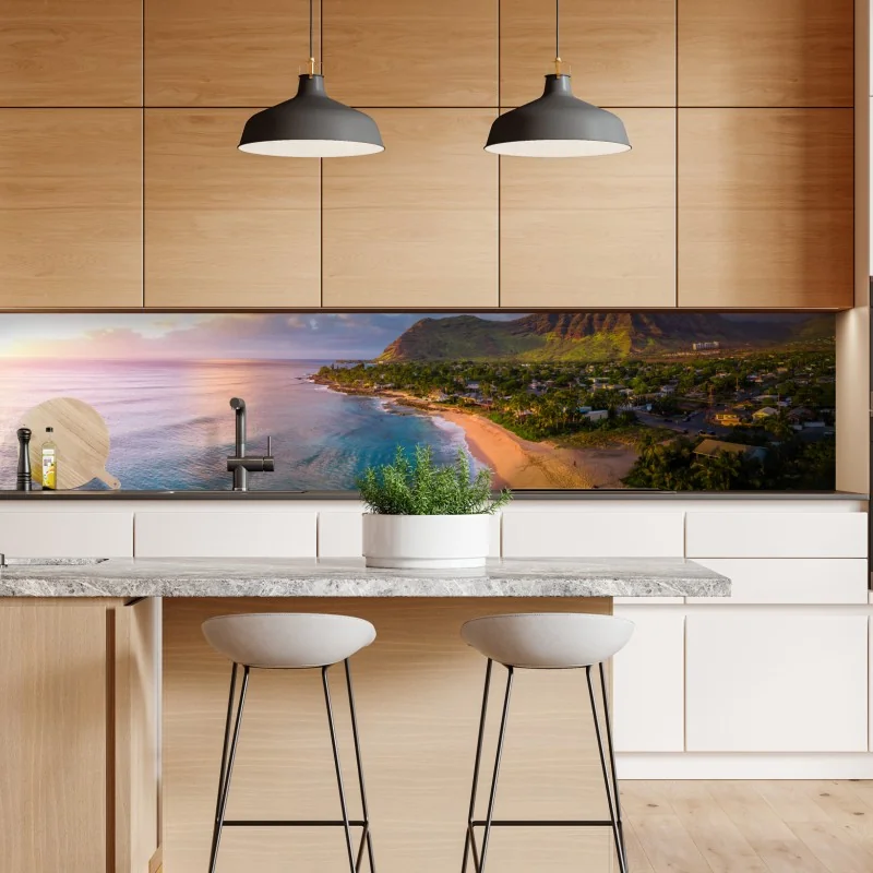 Naklejka repozycjonowalna żywy wzór hibiskusa w stylu retro – Wallissimo®