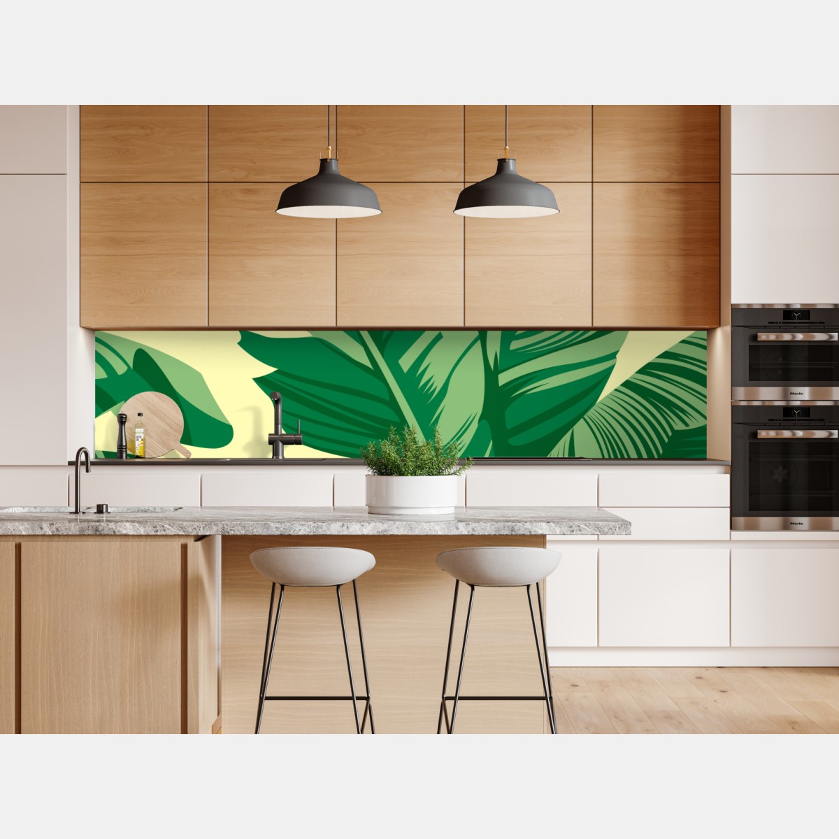 Naklejka repozycjonowalna wzór liści bananowca – Wallissimo® Naklejka repozycjonowalna wzór liści bananowca – Wallissimo®