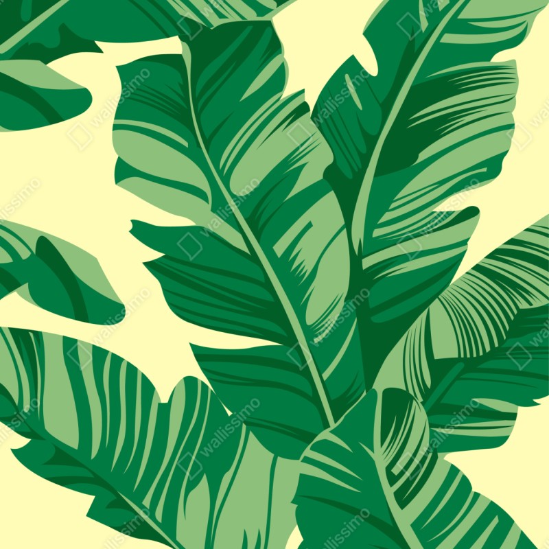 Naklejka repozycjonowalna wzór liści bananowca – Wallissimo® Naklejka repozycjonowalna wzór liści bananowca – Wallissimo®