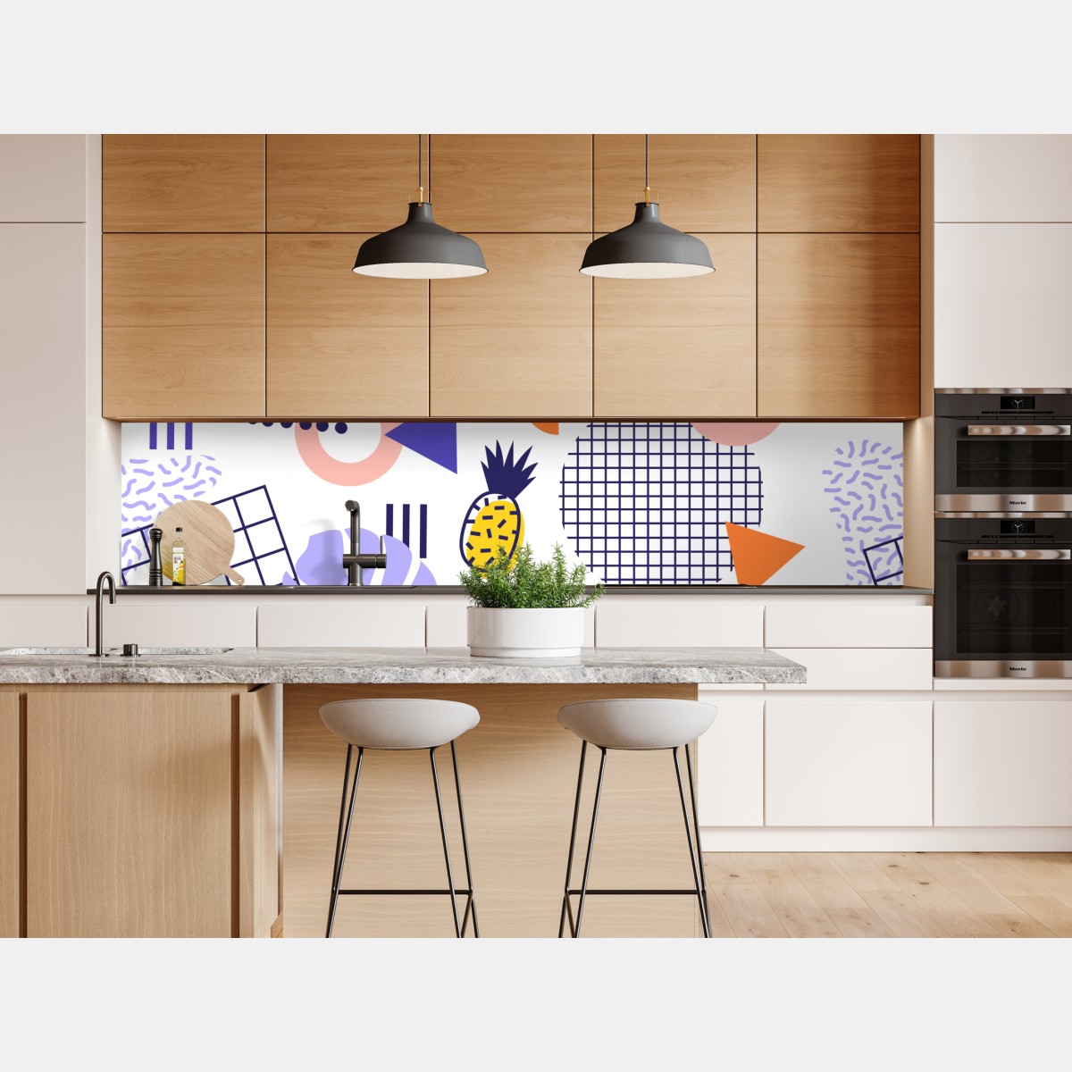 Naklejka repozycjonowalna zabawny tropikalny wzór geometryczny – Wallissimo® Naklejka repozycjonowalna zabawny tropikalny wzór geometryczny – Wallissimo®