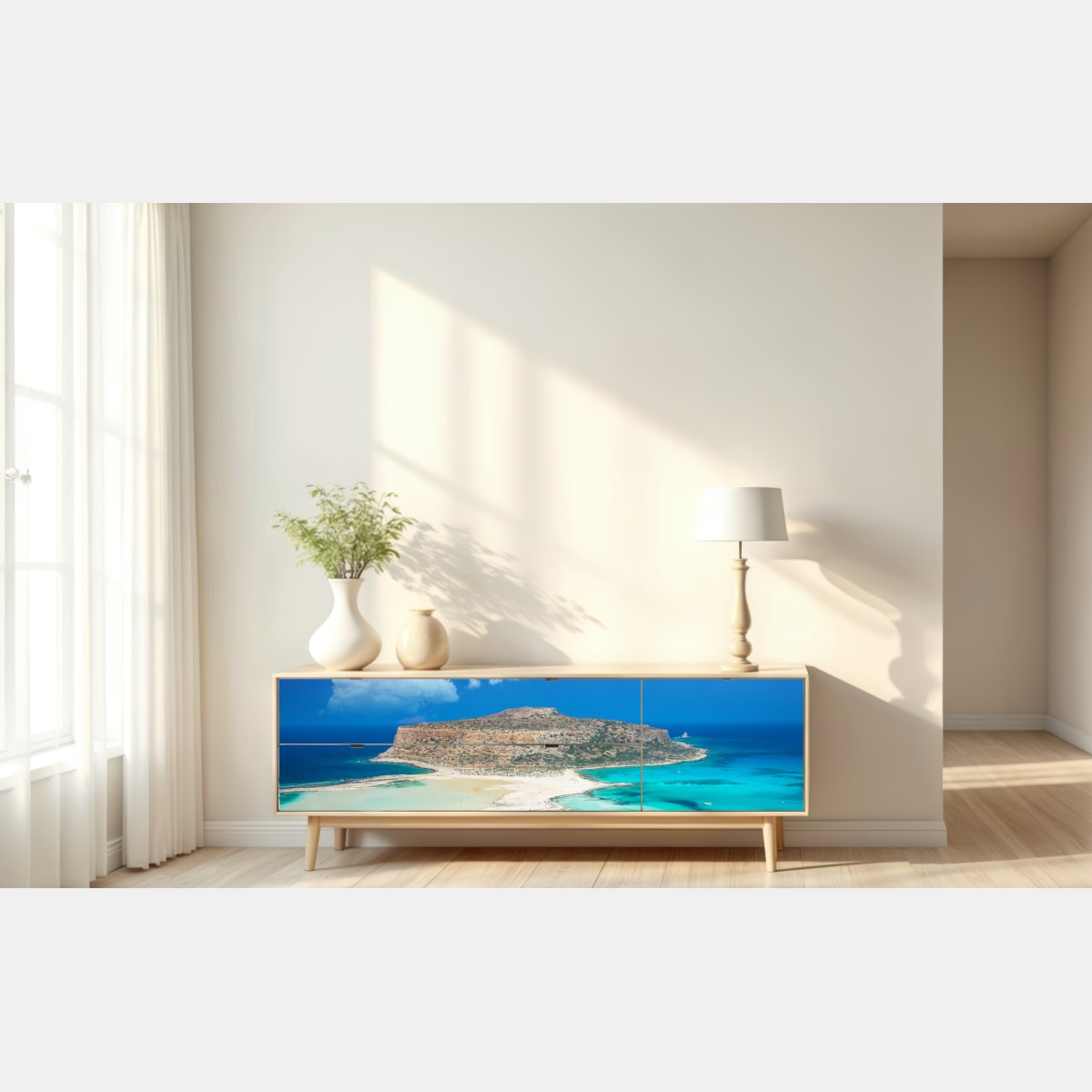 Naklejka repozycjonowalna Balos plaża i turkusowa laguna – Wallissimo® Naklejka repozycjonowalna Balos plaża i turkusowa laguna – Wallissimo®