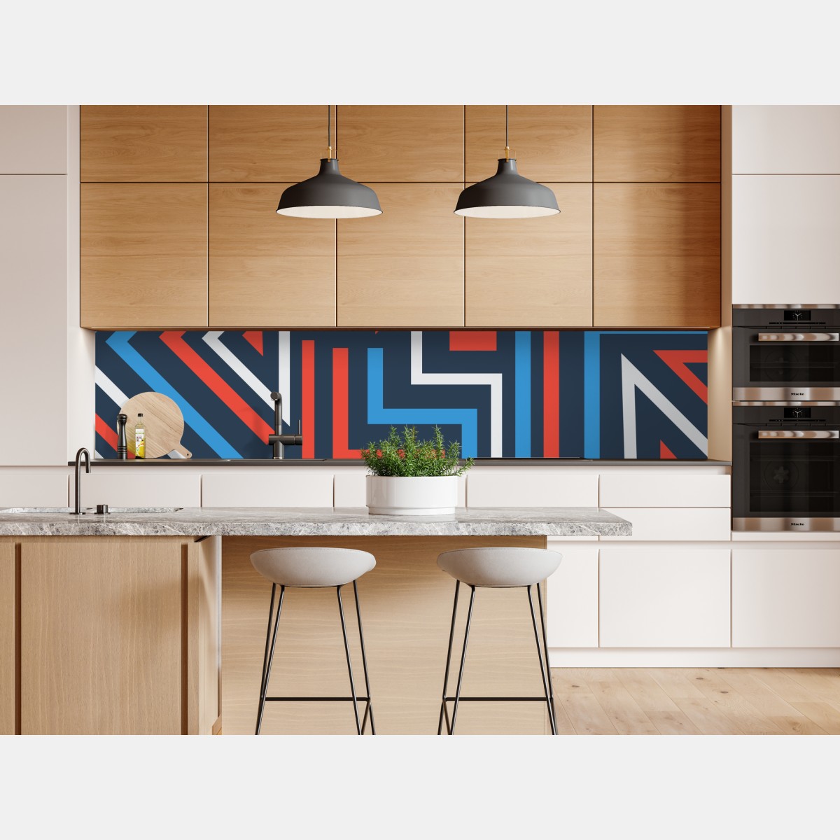 Naklejka repozycjonowalna odważne geometryczne linie – Wallissimo® Naklejka repozycjonowalna odważne geometryczne linie – Wallissimo®