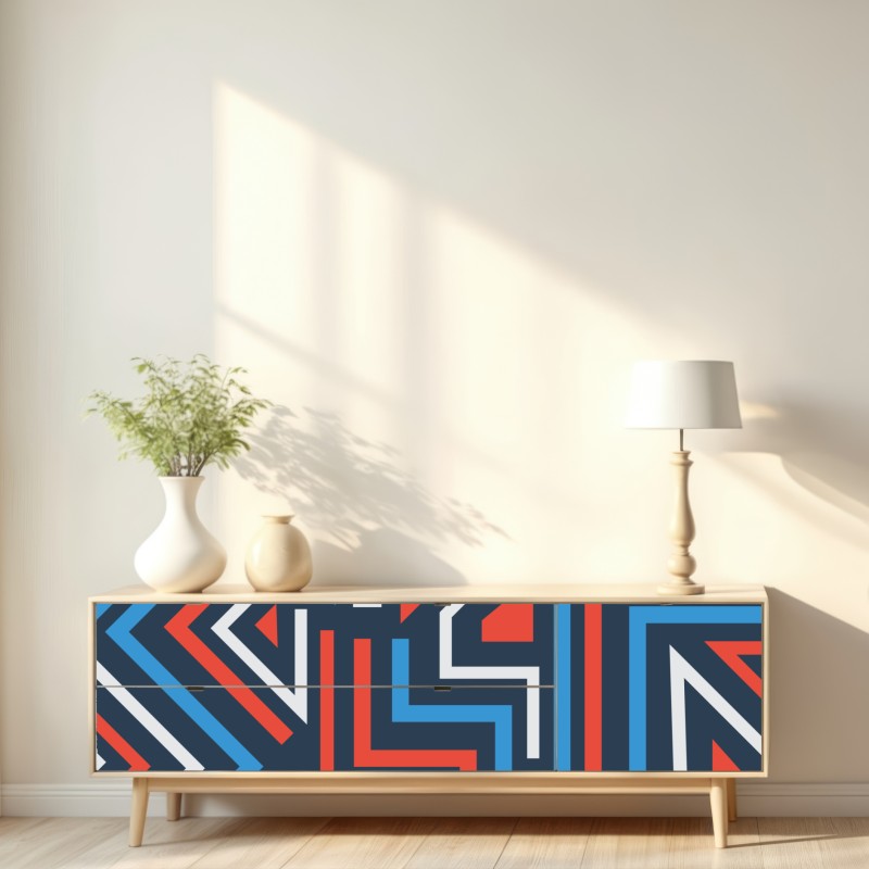 Naklejka repozycjonowalna odważne geometryczne linie – Wallissimo® Naklejka repozycjonowalna odważne geometryczne linie – Wallissimo®