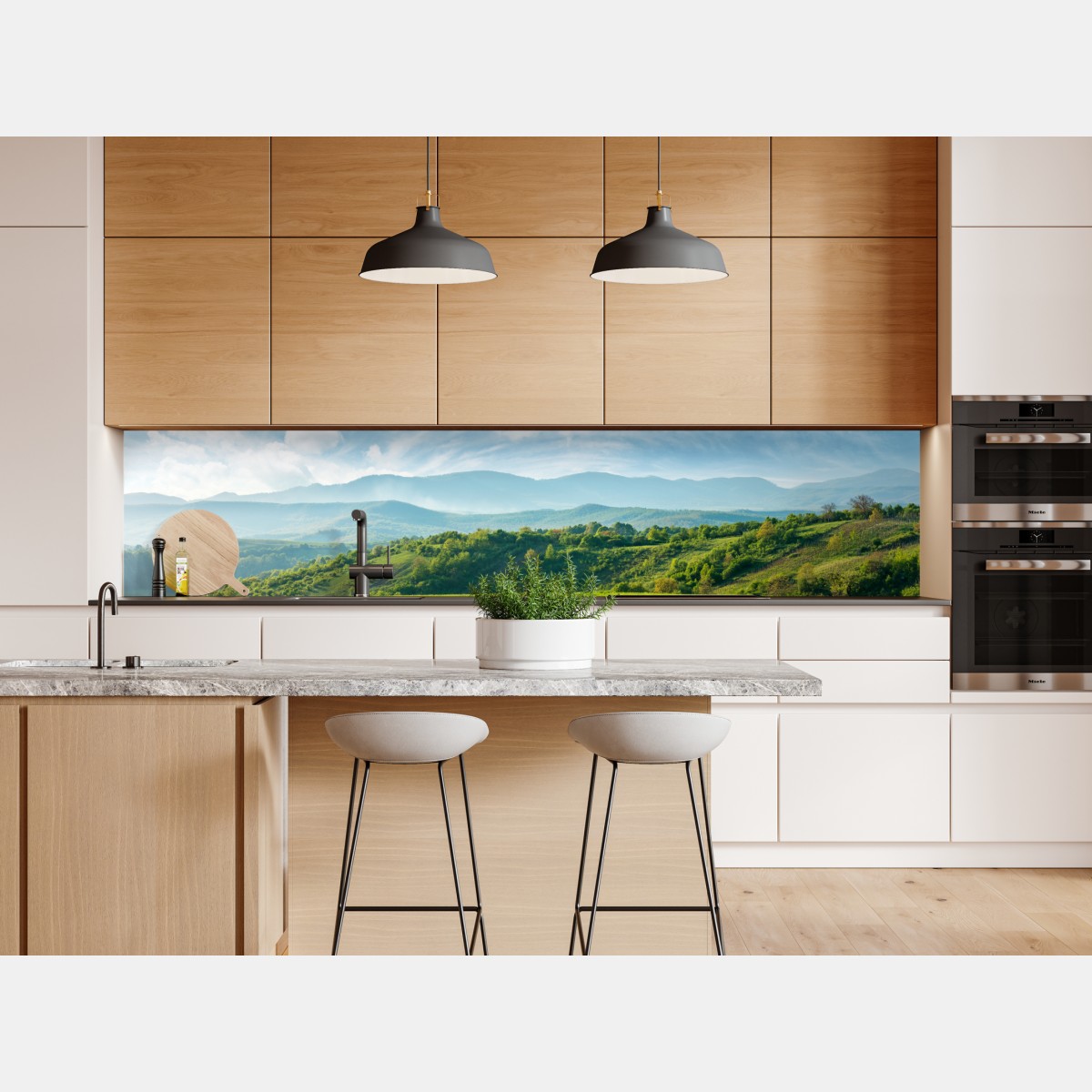 Naklejka repozycjonowalna panorama wiosennych gór Rumunii – Wallissimo® Naklejka repozycjonowalna panorama wiosennych gór Rumunii – Wallissimo®