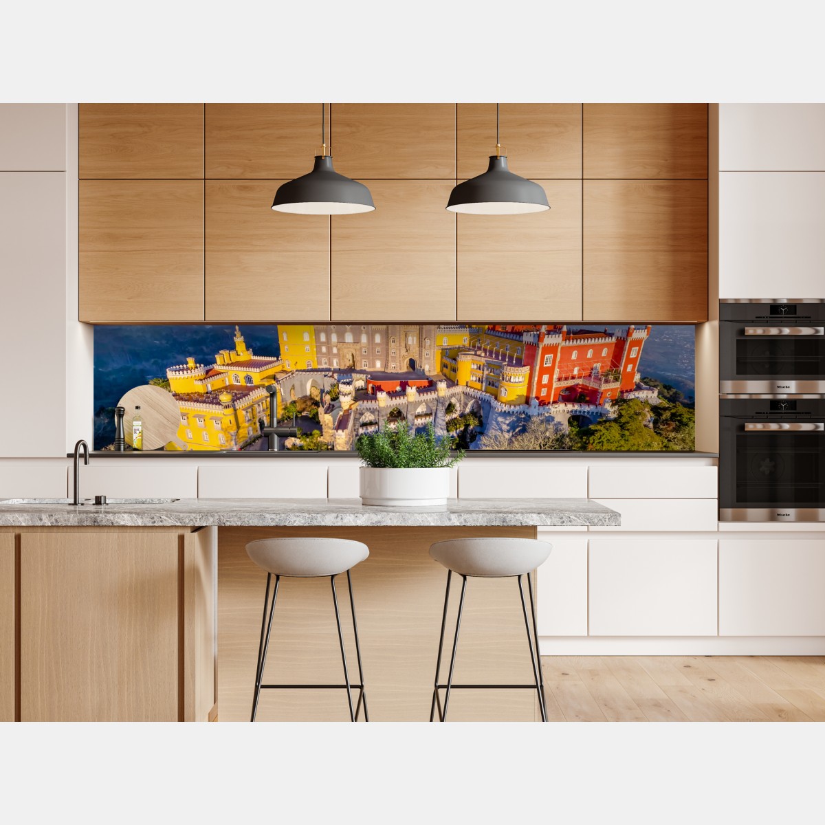 Naklejka repozycjonowalna kolorowy pałac Pena w Sintrze – Wallissimo® Naklejka repozycjonowalna kolorowy pałac Pena w Sintrze – Wallissimo®