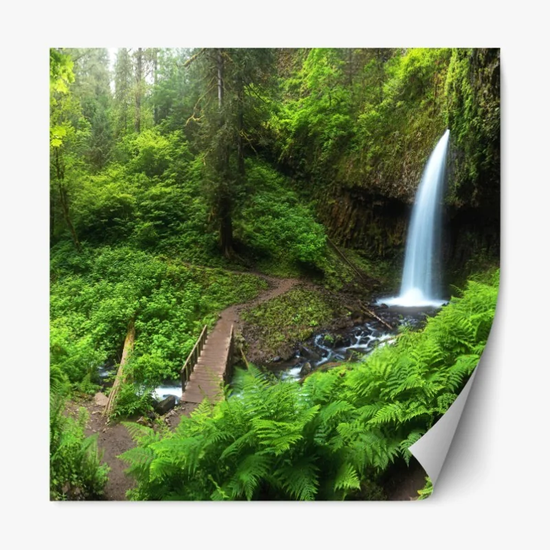 Naklejka repozycjonowalna złoty kwiatowy ornament na granatowym tle – Wallissimo®