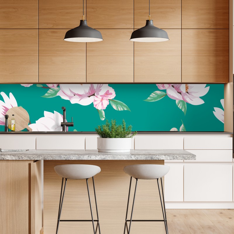 Naklejka repozycjonowalna złoty wzór liści na czarnym tle – Wallissimo®