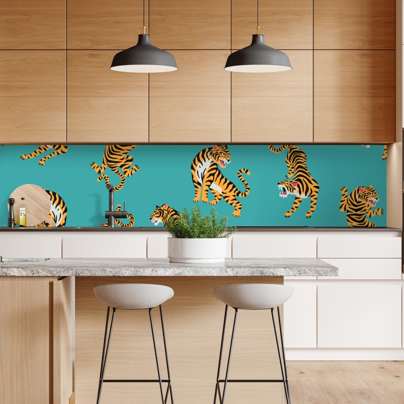 Naklejka repozycjonowalna złoty wzór falowy do dekoracji ściennej – Wallissimo®