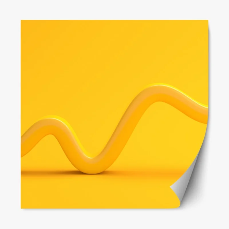 Naklejka repozycjonowalna słoneczna żółta 3d krzywa abstrakcyjna