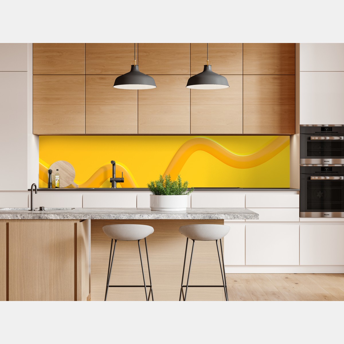 Naklejka repozycjonowalna słoneczna żółta 3d krzywa abstrakcyjna – Wallissimo® Naklejka repozycjonowalna słoneczna żółta 3d krzywa abstrakcyjna – Wallissimo®