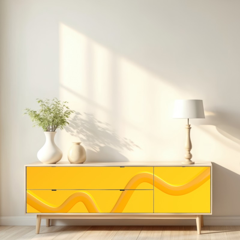 Naklejka repozycjonowalna słoneczna żółta 3d krzywa abstrakcyjna – Wallissimo® Naklejka repozycjonowalna słoneczna żółta 3d krzywa abstrakcyjna – Wallissimo®