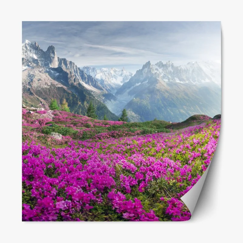 Naklejka repozycjonowalna mglista panorama górska – Wallissimo®