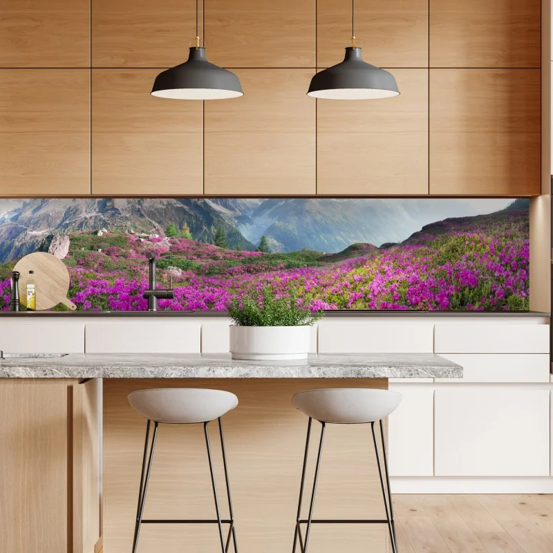 Naklejka repozycjonowalna mglista panorama górska – Wallissimo®